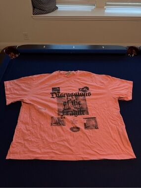 Pink Short-Sleeve Graphic Tee with Black Print